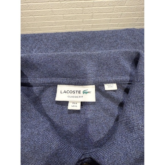 Lacoste Men's Long Sleeve Classic Fit Polo Shirt, Casual Blue, XL - Picture 4 of 5